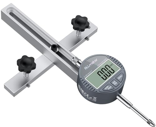 Table Saw Alignment Tool with Digital Dial Indicator 0.01mm Precision Gauge | Precision calibration tool for blade, fence and arbor alignment with 18cm extension rod and 19mm mitre slot fit