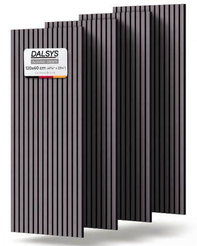 Dalsys 4X Acoustic Panels with slats 120 x 60cm Grey Wood