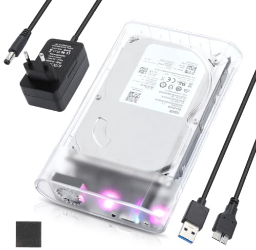 OTraki Boîtier SSD 3,5 Pouces, boîtier pour Disque Dur Externe USB 3.0 5 Gbit/s utilisant la Puce RTL9201R, Compatible avec Les disques SSD SATA jusqu'à 24 to et prenant en Charge UASP Trim