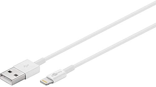 Goobay 54600 Lightningkabel 1m / Apple Lightning auf USB A Ladekabel / Highspeed 480 Mbits / Aufladekabel Handyladekabel iPad iPhone AirPods / Weiß / 1m