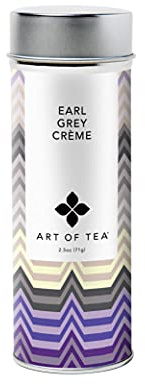 Art of Tea Earl Grey Creme 2.5oz Loose Leaf Tea in Reusable Tin, Premium Black Tea with Bergamot & Vanilla Cream Flavor, Smooth Caffeinated London Fog Tea, Gourmet Loose Tea