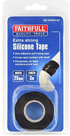 Faithfull FAITAPESILBK Silicone Self Fusing Waterproof Repair Tape 3M Black