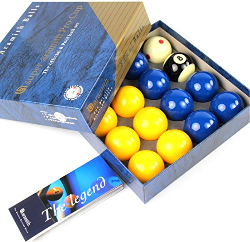 Aramith EXCLUSIVE! Super BLUE and YELLOW PRO CUP 2Inch Pool Balls