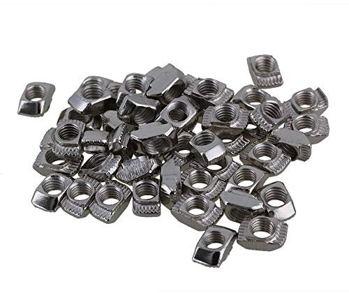 CNBTR 20er-Serie Nutensteine M5, europäisches Aluminium, 50 Stück, silber