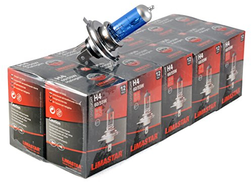 10x H4 12V 60W/65W HALOGENLAMPE GLÜHLAMPE GLÜHBIRNE LAMPE BIRNE AUTOLAMPE Original LIMASTAR BLAU BLUE für Fernlicht und Abblendlicht