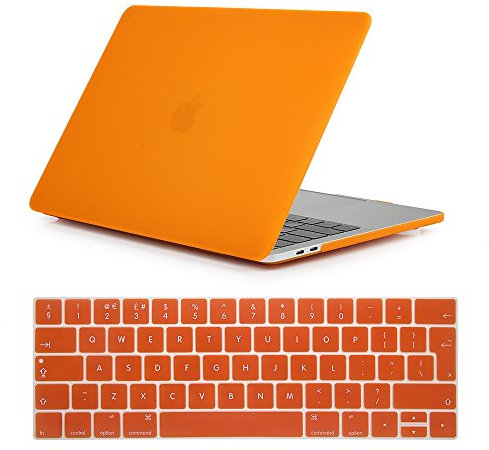 Se7enline Compatible with 2016 2017 2018 2019 Macbook Pro Case 2 in 1 Bundle Soft-Touch Plastic Hard Case Cover for Macbook Pro 13 inch (Touch Bar version) A1706/A2159/A1989 Keyboard Cover, Orange