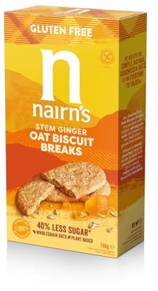 Nairn's Gluten Free Biscuit Breaks Oats and Stem Ginger, 160 g