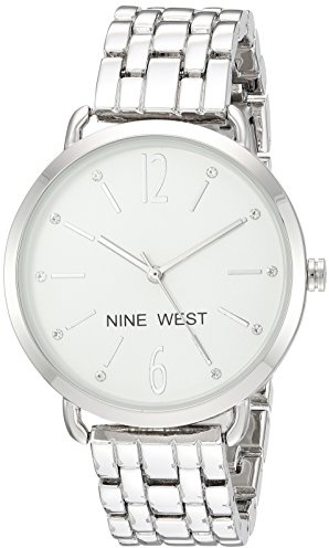 Nine West Women's Crystal Accented Bracelet Watch, Silver