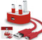 IWIO 3 Pin UK USB Mains Charger Adapter 1000 mAh / 1 AMPwith USB 2.0 Micro USB Sync and Charge Cable 1 Meter compatible with Alba 4 Inch 3G Mobile Phone - RED