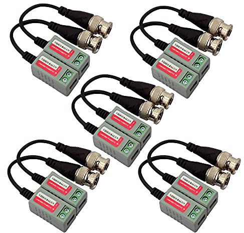 Mini CCTV BNC Video Balun Transceiver Video Passive Balun für HD-TVI/CVI/AHD/Analog/960H Kamera, 5 Stück