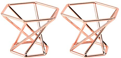 Lurrose 2 Stücke Make-Up Schwamm Halter Metall Make-Up Schwamm Trocknen Steht Ei Puderquaste Display Steht (Rose Gold)