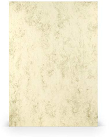 PAPERADO 75x Briefpapier DIN A4 - Chamois Marmora Beige Marmor-Beige Marmoriert 100 g/m² - Papierbögen in 29,7 x 21 cm zum Basteln & Drucken