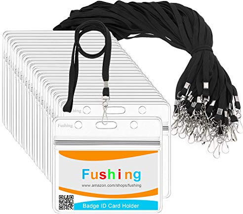 Ausweishülle Mit Band,Fushing 20 Stück Lanyards Schlüsselbänder Ausweishülle Namensschilder Mit Schlüsselband Badge Hülle Kartenhülle Mit Band Namensschilder Hüllen Namensschild Mit Band
