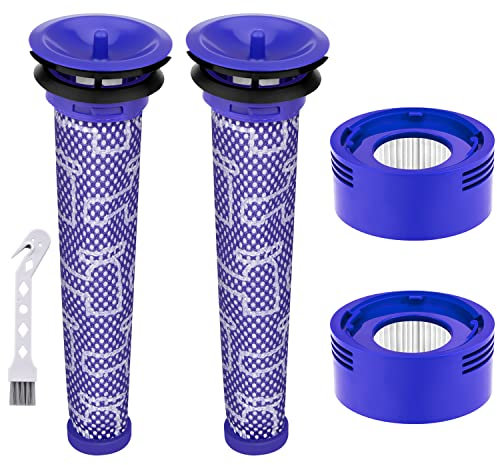 Anicell V8 Filtro di ricambio per aspirapolvere Dyson V8 Animal V8 Absolute V8 Motorhead Origin SV10 V7 Animal V7 Fluffy Cordless Stick Vacuum, 2 filtri HEPA Post + 2 pre-filtri, codice parte