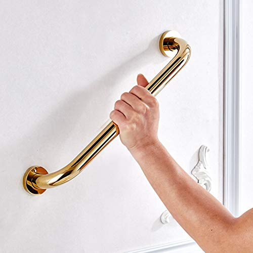 QSCTYG Grab Bar 30/35/40/45/50cm Bathroom Tub Toilet Handrail Brass Gold Finish Grab Bar Shower Safety Support Handle Towel Rack grab rail (Color : 45cm)