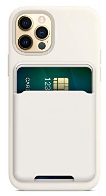 FRTMA Magnetischer Kartenhalter Kompatibel mit iPhone 12/Pro/Max/Mini, Silikonhülle Magnetisches Brieftaschenetui für MagSafe, (Weiß)