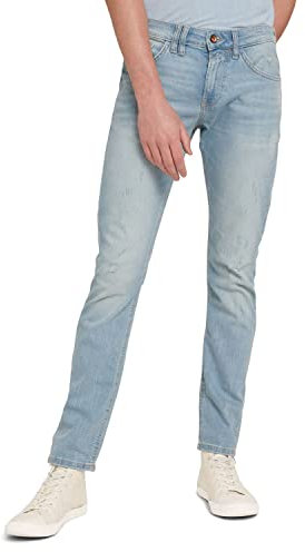 TOM TAILOR Denim Herren Piers Slim Jeans 1029730, 10117 - Used Bleached Blue Denim, 31W / 34L