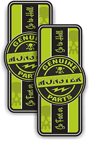 cut-it folientechnik & design 2X Monster Parts Aufkleber 10x5cm Kult Sticker Auto USA Hotrod Tuning Oldschool Muscle Car Oldtimer Youngtimer Rally Garage Man Cave