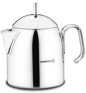 Korkmaz A282 Pera türkische Teekanne für Herd, 18/10 Edelstahl Teebereiter mit Metallgriffen, Teekessel mit 700 ml