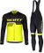 HOMTOL Herren Radtrikot Set Langarm Fahrradanzüge Fahrradtrikot Set Langarm Trikot + Radlerhose mit Sitzpolster Atmungsaktiv Elastische Schnell Trocknend Fahrrad Trikot für Fahrrad Rennrad MTB