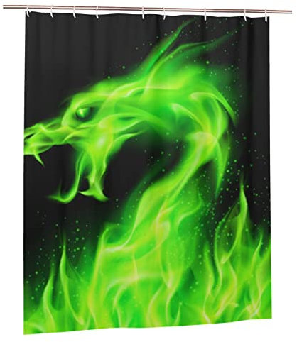 Rideau de douche motif dragon chinois, rideau de douche imperméable et rideau de bain pour salle de bain, 152,4 x 182,9 cm