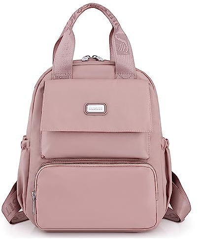 Travistar Kleiner Rucksack Damen Elegant Cityrucksack Handtasche 2 in 1 Rucksacktasche Nylon Schultertasche Schulrucksack Wasserdicht Tagesrucksack Backpack für Reisen Arbeit Schule (Lila)
