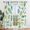 Hiseng Schiebegardinen Voile Vorhang Gardinen 2er Set Pflanze Druck Sheer Schiebevorhänge Lichtdurchlässig Flächenvorhänge für Wohnzimmer Schlafzimmer Fensterschal (140x213cm,Grüne Blätter)