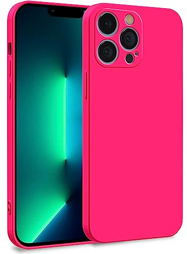 MyGadget Cover per iPhone 13 Pro - Custodia in Silicone Morbido a Doppio Strato – Case con Protezione Fotocamera & Fodera Interna Antigraffio - Rosa magenta