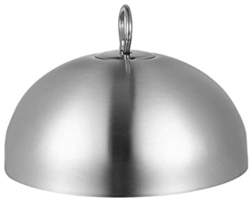 Couvercles de Casserole en Acier Inoxydable Steak Cover Pot Couvercle Teppanyaki Dôme Plat Couvercle Anti Huile Éclaboussures Alimentaire Couverture Cuisine Cuisine Outil (24cm)