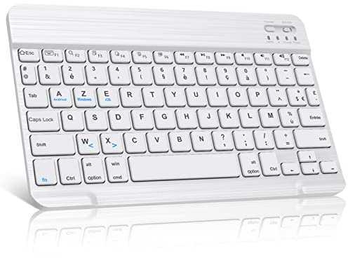 JADEMALL Coque Clavier pour Xiaomi Pad 6/6 Pro 11 Pouces 2023, AZERTY Clavier Bluetooth Magnétique Détachable pour Tablette Xiaomi Pad 6/6 Pro, Bleu Ciel