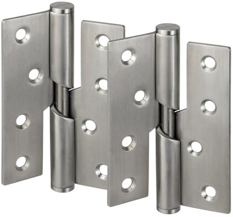 Rising Butt Hinges for Internal Door Handles (Right Handed) Satin Stainless Steel 4 Inch (Pair)
