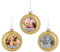 MilyaDE 3 Stück Weihnachtskugeln mit eigenem Bild, Kunststoff innen Glitzer Lametta 6cm, Christbaumkugeln Personalisierte selbst gestalten, Gold