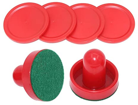 Tiuimk 2 x Airhockey-Schieber aus Kunststoff und 4 x Puck-Ersatz für Spieltische