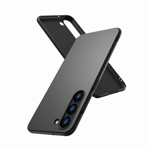 Veaipi Handyhülle für Samsung Galaxy S23 5G Hülle,Linsenschutz Stoßfest Fingerabdruckfest Mattierte Textur PC,Super Abriebfest Leichte und Glatte Haptik Galaxy S23 5G Smartphone Case Schwarz