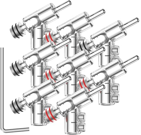 Tertullus 8 Stück High End Winkel Spreizbar Verriegelbare Bananenstecker Abgewinkelte Winkel Steckverbindung Steckverbinder Vergoldet Lautsprecherstecker Für Lautsprecherkabel Bis 7mm