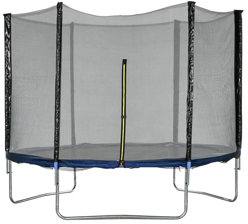 SPORTNOW Trampoline Exterieur Enfant, Trampoline Ø 305cm pour Enfants avec Filet de sécurité, poteaux rembourrés et échelle,