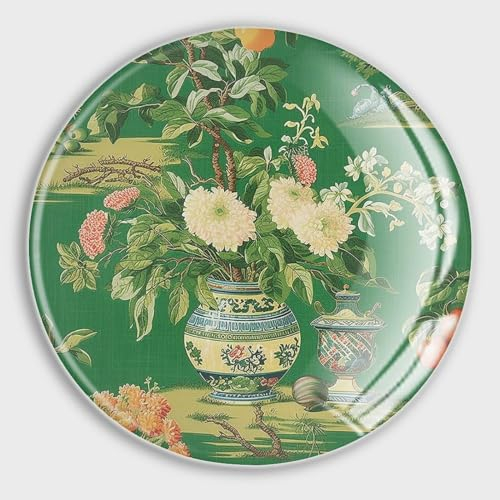 Evans1nism Chinoiserie Glass Fridge Magnets Ming Vase Green Cute Magnets Oriental Chinese Magnets For Fridge Retro Rustic Refrigerator Magnets for Office Cabinet Refrigerator 4 Pcs
