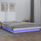 NITCA Bett mit LED 160 x 200 cm Massivholzbett Bett 160 x 200 cm mit LEDs und Lattenrost Weiß Polsterbett mit LED Beleuchtung Bettrahmen Holz Jugendbett Bettgestell Doppelbett Schlafzimmerbett