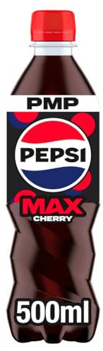 Peppsii Max, Max Cherry No Sugar Cola, Max Mango, Max Lime 500ml - Pack of 12 | VIMIX (12 Bottles, Max Cherry)