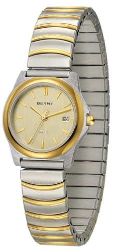 BERNY Damenuhr Analog Quarzuhren für Damen Minimalistische Uhr 3ATM Wasserdicht Edelstahl Expansion Band
