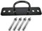 Ghzste Pad Eye Plate Iron U Hooks, Metal Ceiling Hook Wall Mount Loop with Screws,Heavy Duty Anchor, for Hanging Ropes in Queue Barrier, Black