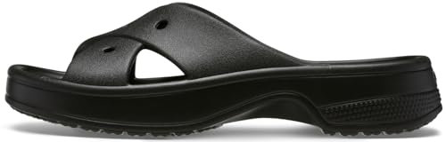 Crocs Women Slide,Classic Womens Cross Strap,Black,7 UK Women
