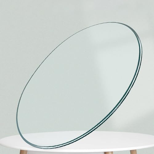 HJXGQJM Rund Tischplatte Glasplatte, 35-100cm Tischplatte Sicherheitsglas, Gehärtetes Glass Scheibe, Hohe Belastbarkeit, Kaminglas DIY Tisch, Gartentisch Rund, Runder Esstisch(55CM(22INCH))