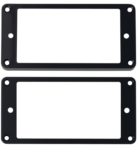 Banworks Humbucker-Tonabnehmerringe, Tonabnehmerrahmen, flache Unterseite, schräger Hals und Steg, Tonabnehmer-Befestigungsring, für Epiphone LP E-Gitarren, 2 Stück JT/SYQG-01, Schwarz