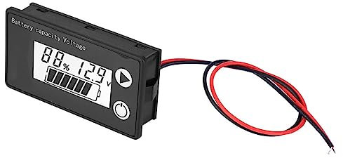 LCD-Batteriekapazitätsanzeige-Tester, Farb-Digitalanzeige-Voltmeter für Blei-Säure-Lithium-Ionen-Batterien ((10-100V) blau + Temperatur)