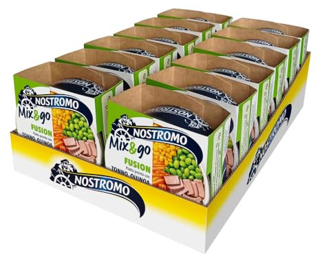 Nostromo - Piatto pronto Mix&Go Fusion con Tonno, Quinoa, e Edamame. 12 confezioni da 190gr
