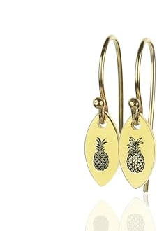 Ananas Baumel Ohrringe - Individuelle Ananas Ohrringe - Gold Ananas Ohrringe - Marquise Baumel Ohrringe
