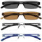 COJWIS 4er-Pack Rahmenlose Lesebrille für Damen und Herren Leicht und Bequem Anti Blaulicht Lesehilfe /TR90 Brille (1Schwarz 1Blau 2Sonnenbrillen, 2.00, multiplier_x)