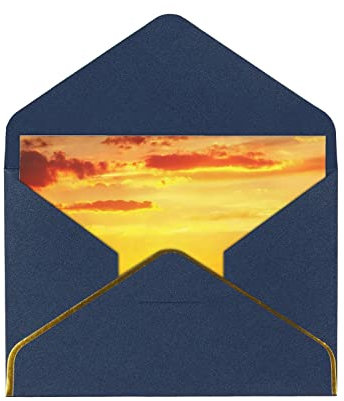 Gold getrimmtes Perlglanzpapier Yoga Meditation Grußkarte Umschlag Set Weihnachtskarten für Erwachsene und Kinder