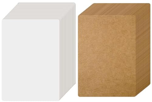 100 Stück A6 Kraftpapier, 50 Kraftpapier Karten und 50 Karten Blanko, Postkarten Blanko für DIY Kreative Bastelprojekte, Hochzeitseinladungen, Einladungskarten(14.5 x 9.5 cm)